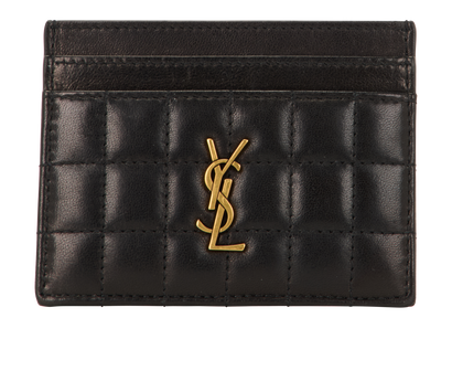 Saint Laurent Cassandra Cardholder, &pound;160, Accessories, Black, Leather, Front view